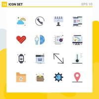 16 Creative Icons Modern Signs and Symbols of heart synchronization sign board sync data Editable Pack of Creative Vector Design Elements