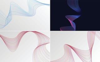 Add visual appeal to your presentations with these abstract waving line backgrounds vector