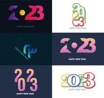 Big Collection of 2023 Happy New Year symbols Cover of business diary for 2023 with wishes vector