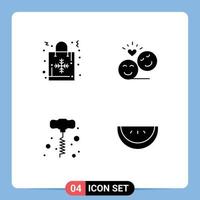 Modern Set of Solid Glyphs and symbols such as christmas drill hand bag smiley faces power tools Editable Vector Design Elements