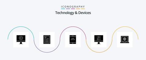 paquete de iconos de glifo 5 de dispositivos que incluye . computadora. computadora portátil vector