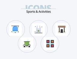 deportes y actividades flat icon pack 5 diseño de iconos. Deportes. baloncesto. juego de lodo sombrero. juego vector