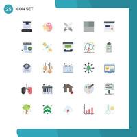 Group of 25 Flat Colors Signs and Symbols for development coding sword code grid Editable Vector Design Elements