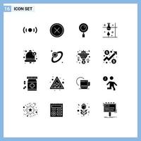 16 Solid Glyph concept for Websites Mobile and Apps science experiment laboratory research delete laboratory magnifying Editable Vector Design Elements