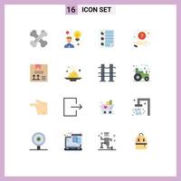 Universal Icon Symbols Group of 16 Modern Flat Colors of box question data help report Editable Pack of Creative Vector Design Elements