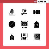 Modern Set of 9 Solid Glyphs Pictograph of repairs development layout sign dollar Editable Vector Design Elements