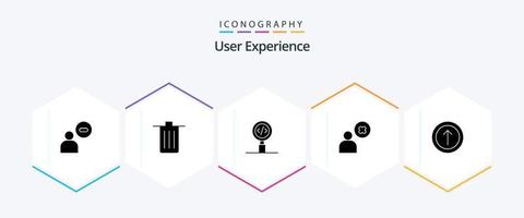 paquete de iconos de 25 glifos de experiencia de usuario que incluye . programación borrar . desarrollo . código vector