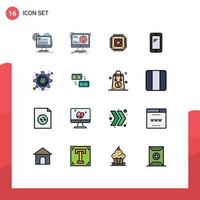 16 Creative Icons Modern Signs and Symbols of huawei smart phone computer phone microchip Editable Creative Vector Design Elements