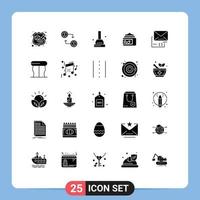 25 Creative Icons Modern Signs and Symbols of mail document plunger attachment green Editable Vector Design Elements