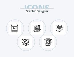 paquete de iconos de línea de diseñador gráfico 5 diseño de iconos. diseño. herramientas de desarrollo. imagen. herramientas de diseño. diseño vector