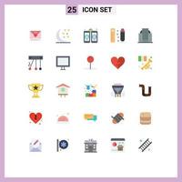 25 Thematic Vector Flat Colors and Editable Symbols of company apartment web design address pencil Editable Vector Design Elements