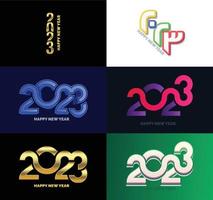 Big Collection of 2023 Happy New Year symbols Cover of business diary for 2023 with wishes vector