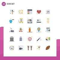 Set of 25 Vector Flat Colors on Grid for design art frame love flag Editable Vector Design Elements