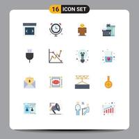 paquete de iconos de vector de stock de 16 signos y símbolos de línea para dispositivos de enchufe brazos regalo cumpleaños paquete editable de elementos creativos de diseño de vectores