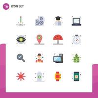 Set of 16 Modern UI Icons Symbols Signs for laptop device speaker computer education Editable Pack of Creative Vector Design Elements