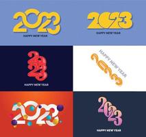 Big Collection of 2023 Happy New Year symbols Cover of business diary for 2023 with wishes vector