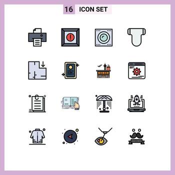 16 User Interface Flat Color Filled Line Pack of modern Signs and Symbols of assignment plan hard disk apartment diapers Editable Creative Vector Design Elements