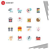 Universal Icon Symbols Group of 16 Modern Flat Colors of phone calculator push services analysis Editable Pack of Creative Vector Design Elements