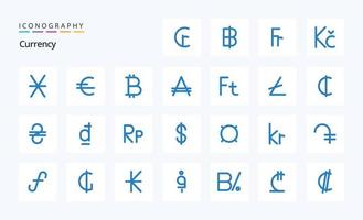 25 Currency Blue icon pack vector