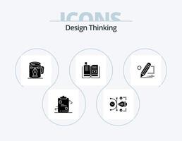 diseño de pensamiento glifo icono paquete 5 diseño de iconos. tutorial. libro. digital. nodos. dibujo vector