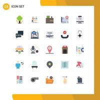 Modern Set of 25 Flat Colors and symbols such as development location life map money Editable Vector Design Elements