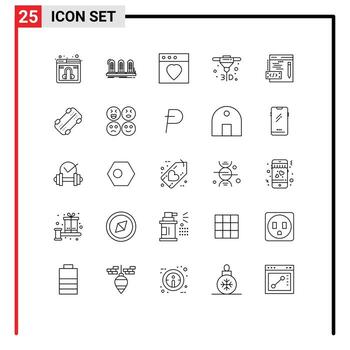 25 Line concept for Websites Mobile and Apps web coding tube direct metal laser sintering printing Editable Vector Design Elements