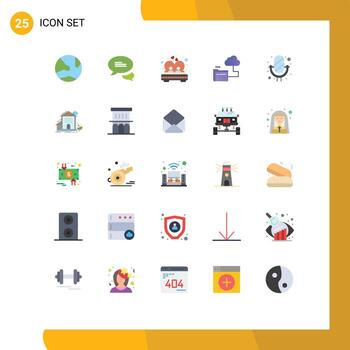 25 Universal Flat Colors Set for Web and Mobile Applications mic storage bed folder romance Editable Vector Design Elements