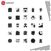 conjunto de 25 iconos de interfaz de usuario modernos símbolos signos para lavar baño tren champú juego elementos de diseño vectorial editables vector