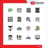 16 iconos creativos signos y símbolos modernos de entrega de patrones cilindro creativo puede elementos de diseño de vectores creativos editables