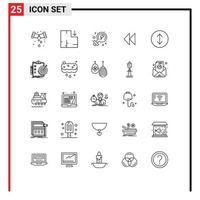 Modern Set of 25 Lines Pictograph of report expand power arrows revind Editable Vector Design Elements