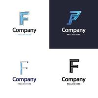 letra f diseño de paquete de logotipos grandes diseño de logotipos modernos y creativos para su negocio vector
