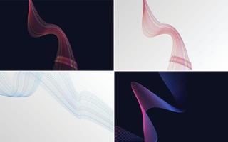 Collection of geometric minimal lines pattern set vector