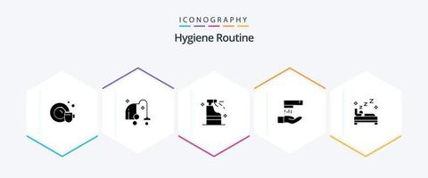 Hygiene Routine 25 Glyph icon pack including cleaning. bedroom. cleaning. bed. wash vector