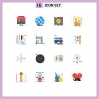 Universal Icon Symbols Group of 16 Modern Flat Colors of scalabel blueprints processor money stock Editable Pack of Creative Vector Design Elements