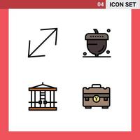 Set of 4 Modern UI Icons Symbols Signs for arrow halloween acorn oak murder Editable Vector Design Elements