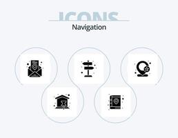 paquete de iconos de glifos de navegación 5 diseño de iconos. ubicación. izquierda derecha. correo electrónico. junta. dirección vector