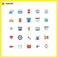 Modern Set of 25 Flat Colors and symbols such as paper check ok water data management Editable Vector Design Elements