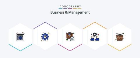 Business And Management 25 FilledLine icon pack including path. team. development. management. document vector