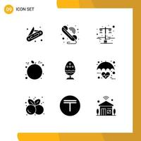 9 Solid Glyph concept for Websites Mobile and Apps egg boiled egg light boiled orange Editable Vector Design Elements