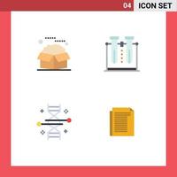 4 Thematic Vector Flat Icons and Editable Symbols of box tube packages laboratory dna Editable Vector Design Elements