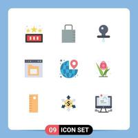 9 Universal Flat Color Signs Symbols of destination interface baby folder document Editable Vector Design Elements