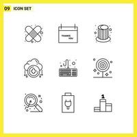 9 Creative Icons Modern Signs and Symbols of keyboard computer hat plus add Editable Vector Design Elements