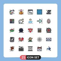 Set of 25 Modern UI Icons Symbols Signs for waves sea develop river website Editable Vector Design Elements