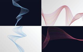 Collection of geometric minimal lines pattern set vector