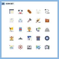 Pictogram Set of 25 Simple Flat Colors of destination cup scientific research coffee hobby Editable Vector Design Elements