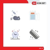 Pictogram Set of 4 Simple Flat Icons of experiment alarm science invoice time Editable Vector Design Elements