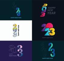 Big Collection of 2023 Happy New Year symbols Cover of business diary for 2023 with wishes vector