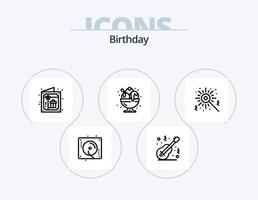 paquete de iconos de línea de cumpleaños 5 diseño de iconos. cumpleaños. fiesta. dulce. mirar fijamente. dulce vector