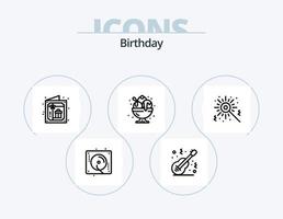 Birthday Line Icon Pack 5 Icon Design. birthday. party. candy. stare. sweet vector