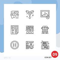 Universal Icon Symbols Group of 9 Modern Outlines of management backup photo seo page Editable Vector Design Elements